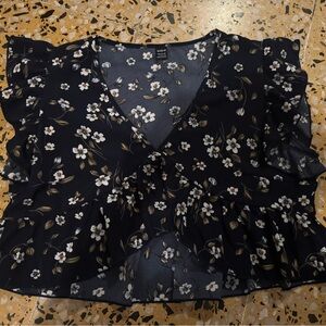 SHEIN like new White & Taupe Floral